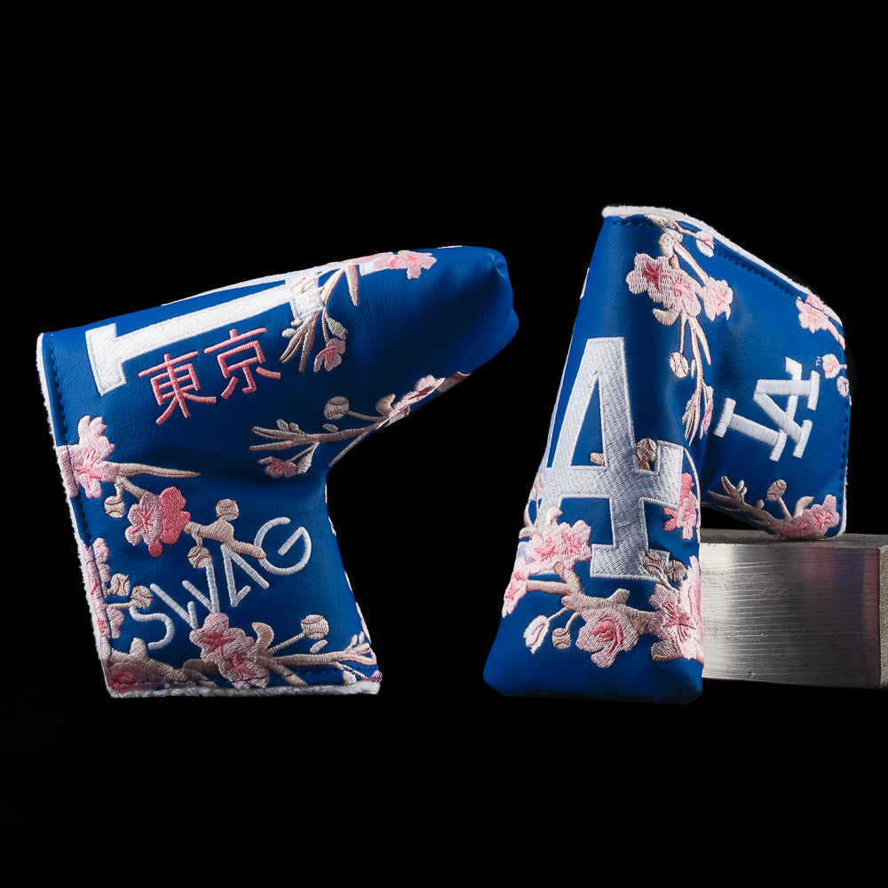 SWAG Golf Los Angeles Dodgers officially licensed MLB cherry blossom Tokyo themed blade putter golf headcover.