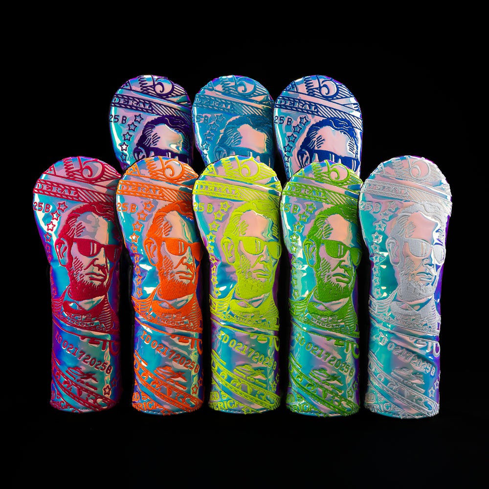 SWAG Golf Pearlescent Lincoln iridescent silver fairway wood golf headcover made in the USA.