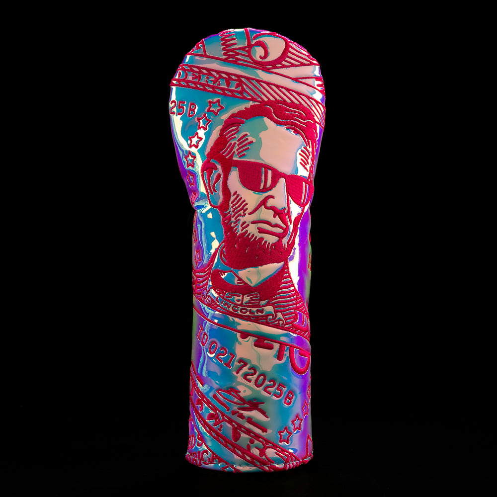 SWAG Golf Pearlescent Lincoln iridescent silver fairway wood golf headcover made in the USA.