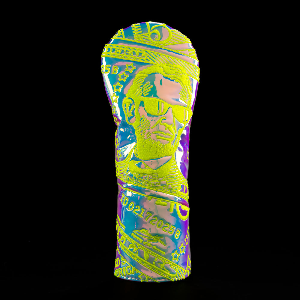 SWAG Golf Pearlescent Lincoln iridescent silver fairway wood golf headcover made in the USA.