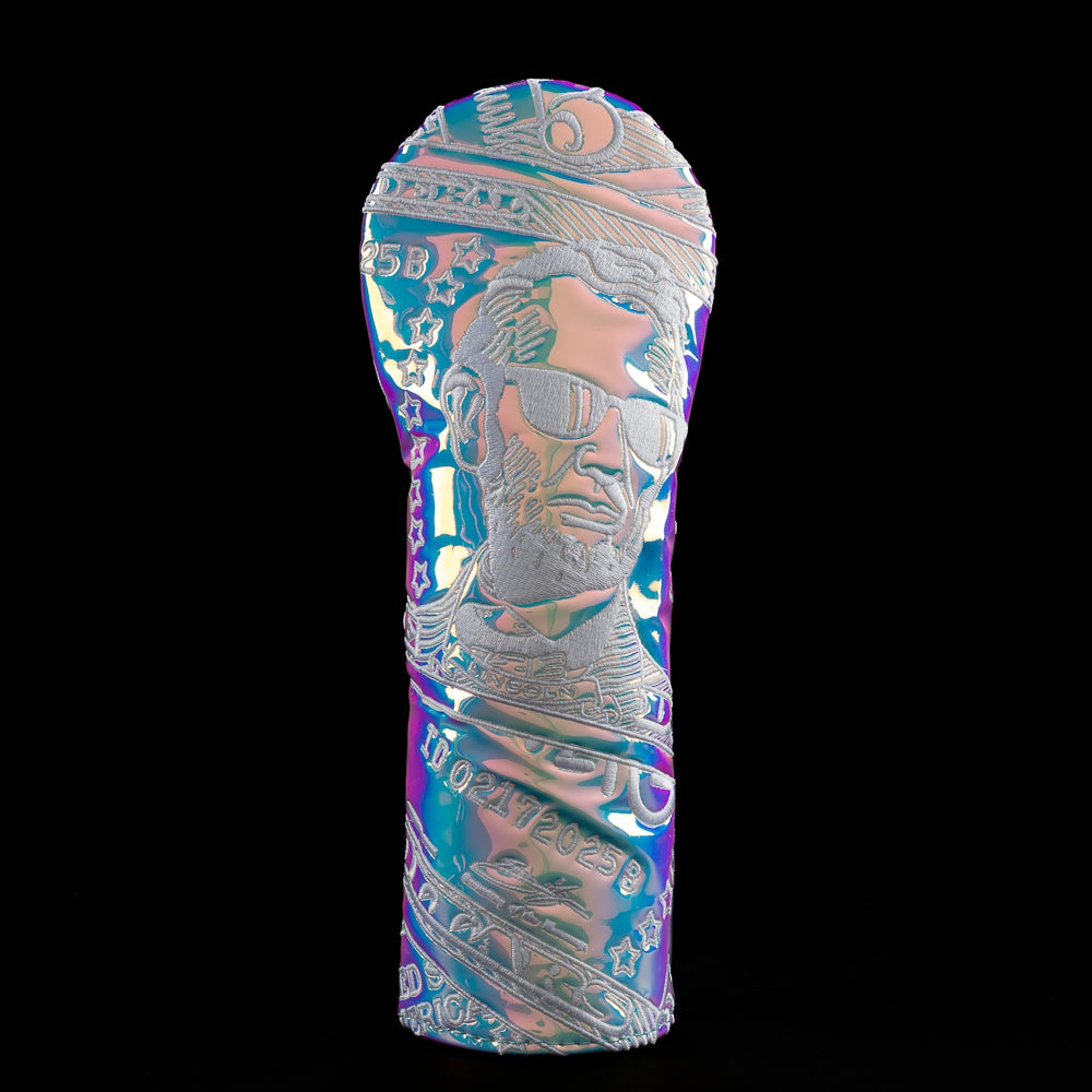 SWAG Golf Pearlescent Lincoln iridescent silver fairway wood golf headcover made in the USA.