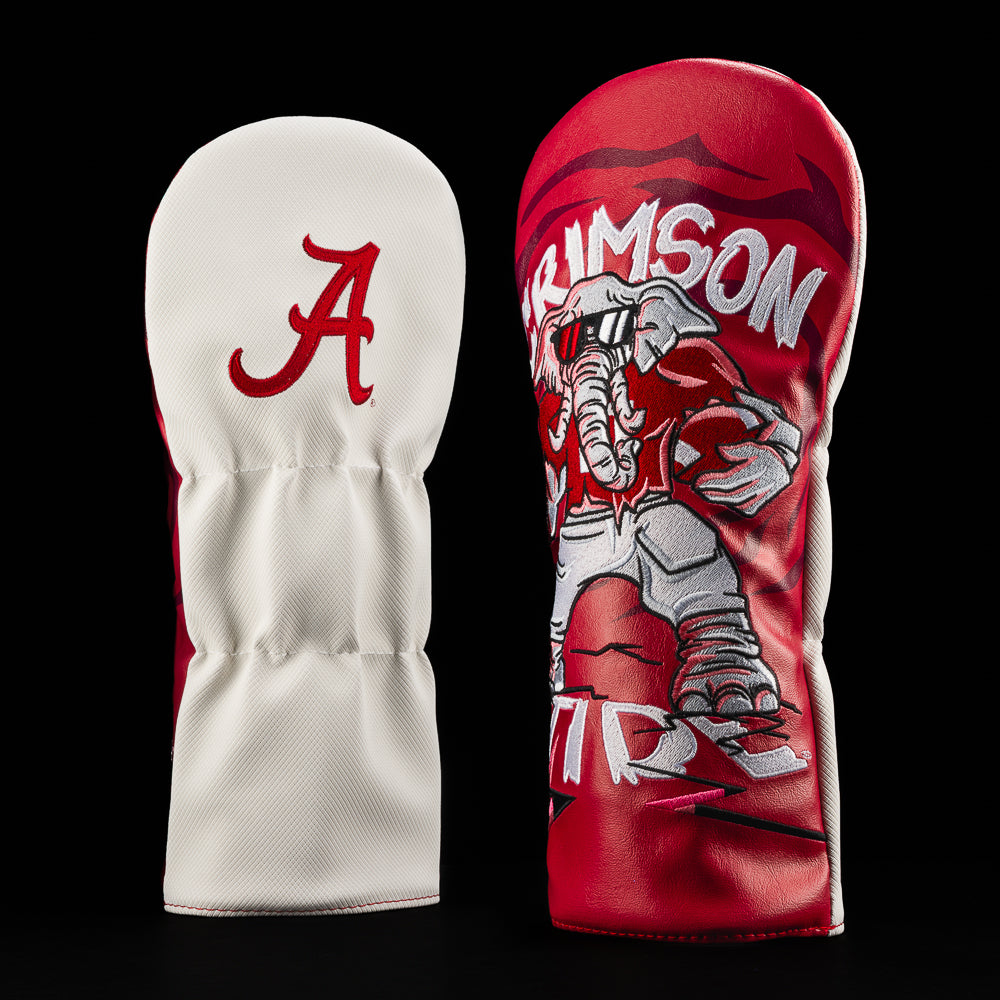 NCAA Alabama Crimson Tide driver cover with team colors, mascot, and “Crimson Tide”