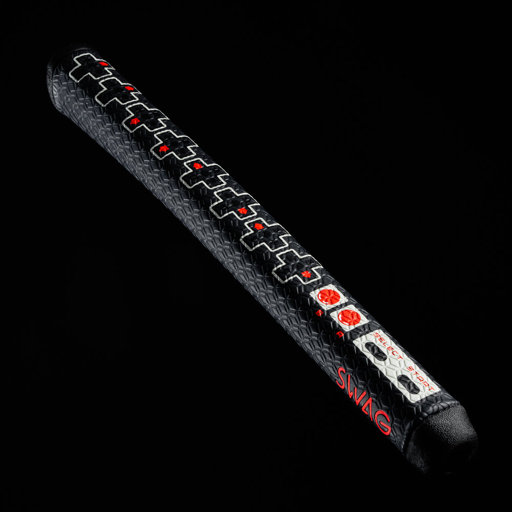 Swag 30 lives black video game themed Lamkin Sinkfist Pistol polyurethane golf club grip accessory.