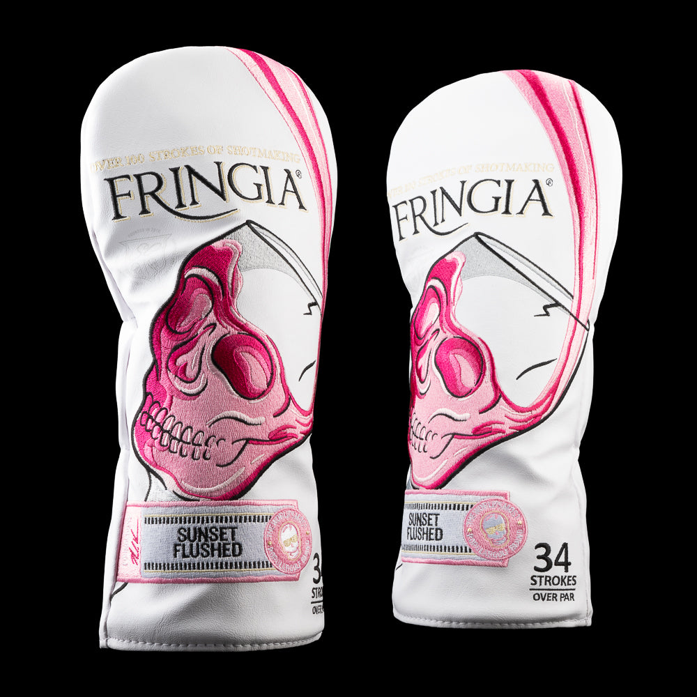 Slap the Swag Driver Cover with bold pink skull and boxed wine design from SWAG Golf.