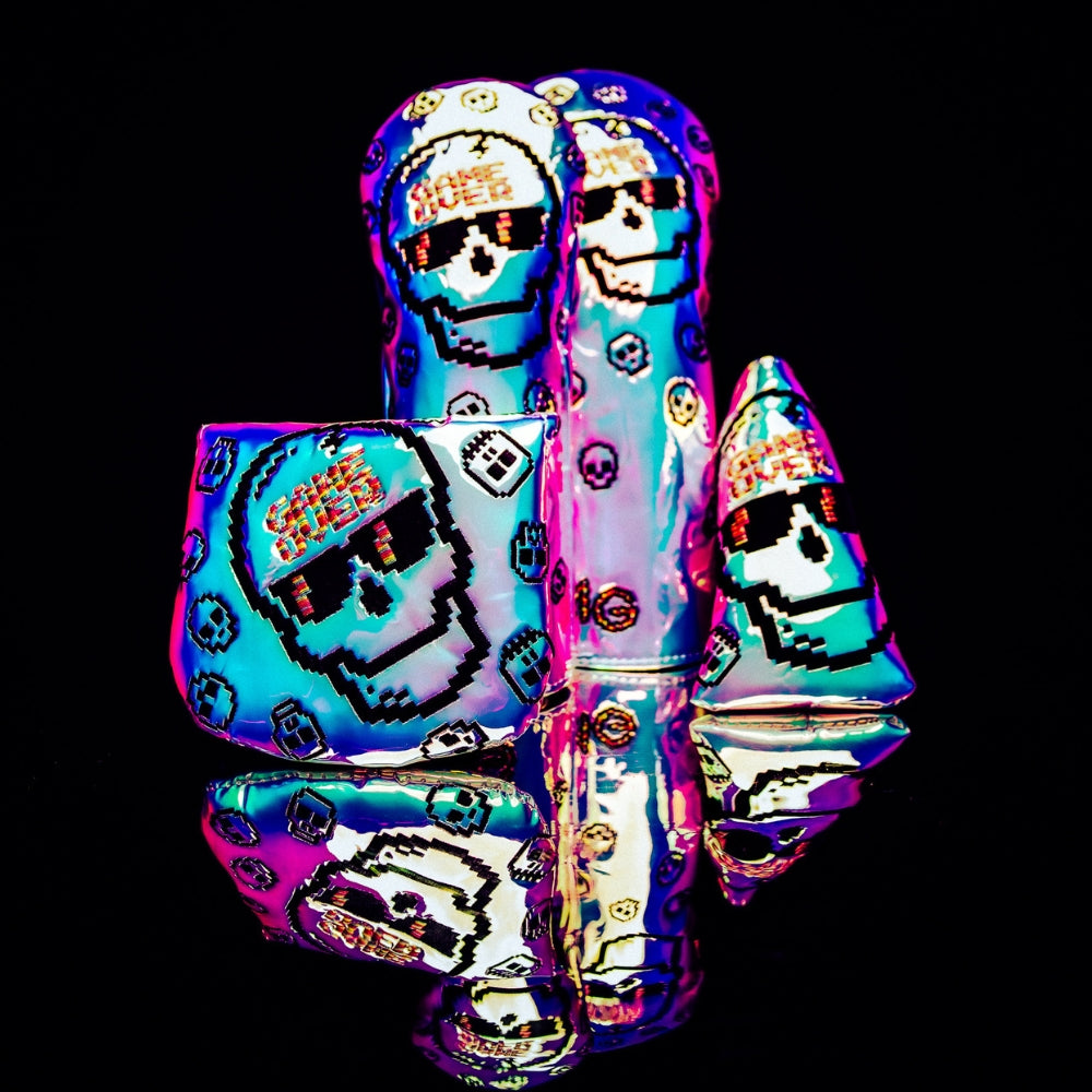 Pearlescent Game Over Skull Wood Cover Set