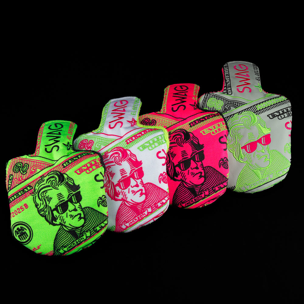 Stacked Bills currency themed boss golf mallet grab bag.