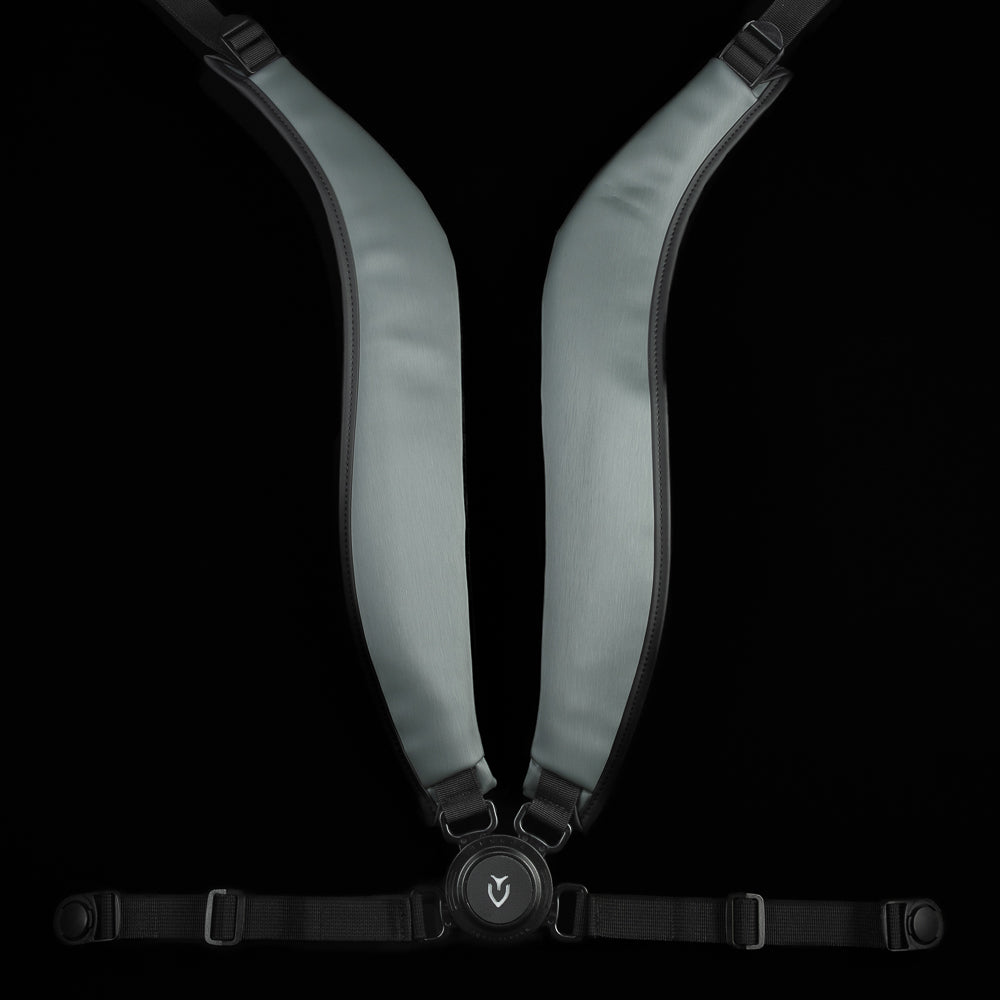 Gray SWAG Golf x Vessel golf stand bag with colorful dollar bill themed designs on a black background.