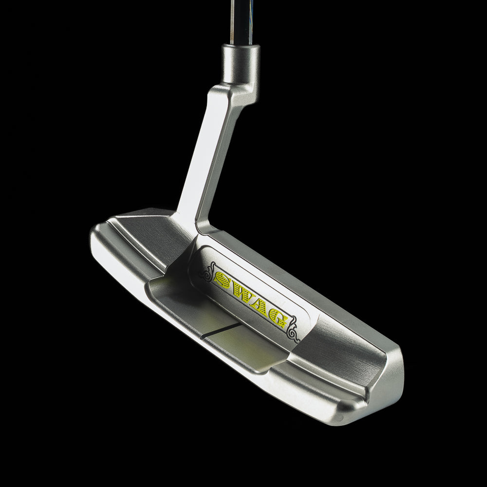SWAG Golf limited edition Heads Up Handsome Too tour satin stainless steel blade golf putter with matching headcover.