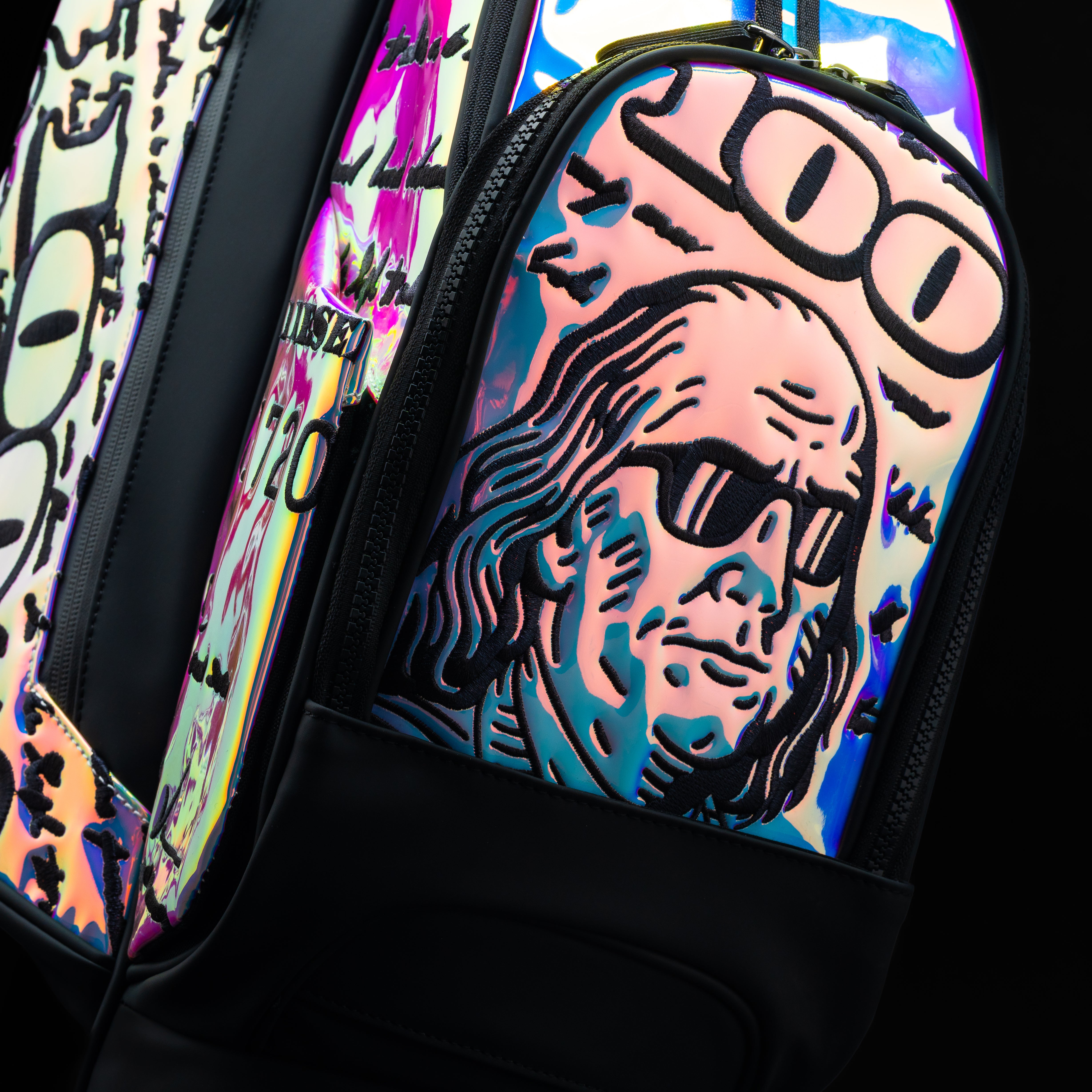 SWAG Golf Pearlescent Franklin black and iridescent limited edition golf stand bag.