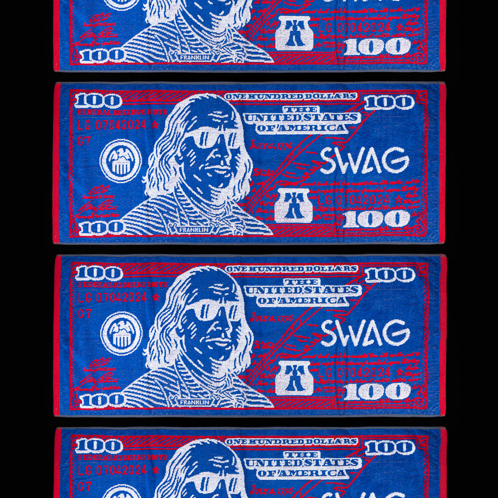 RWB Franklin Towel in red, white and blue.