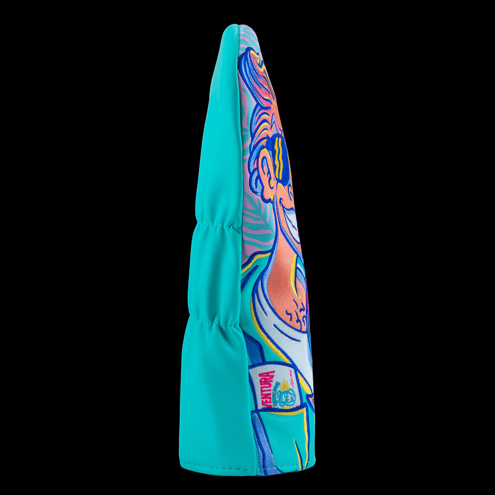 Driver headcover with colorful illustrated character and Allrighty Then text
