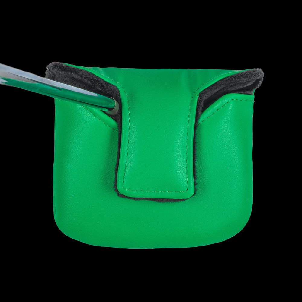 Green Callahan Auto Parts mallet cover with logo.