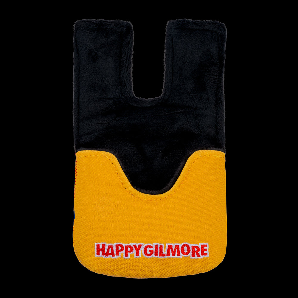 Rewind Golf x Happy Gilmore official Chubbs Peterson Golf Academy orange and yellow gator themed center shaft mallet golf headcover.