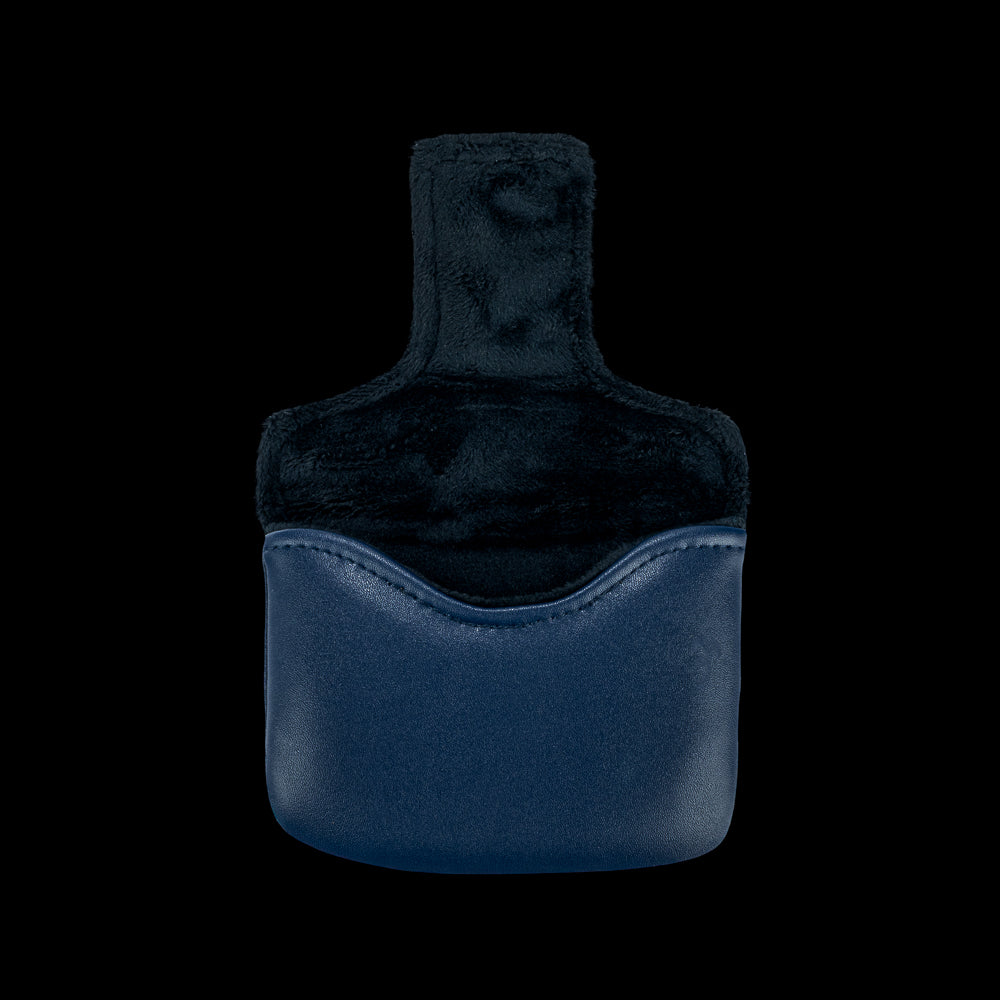 Rewind Golf x Animal House official mallet golf headcover with 'COLLEGE' text and white paint splashes on a black background