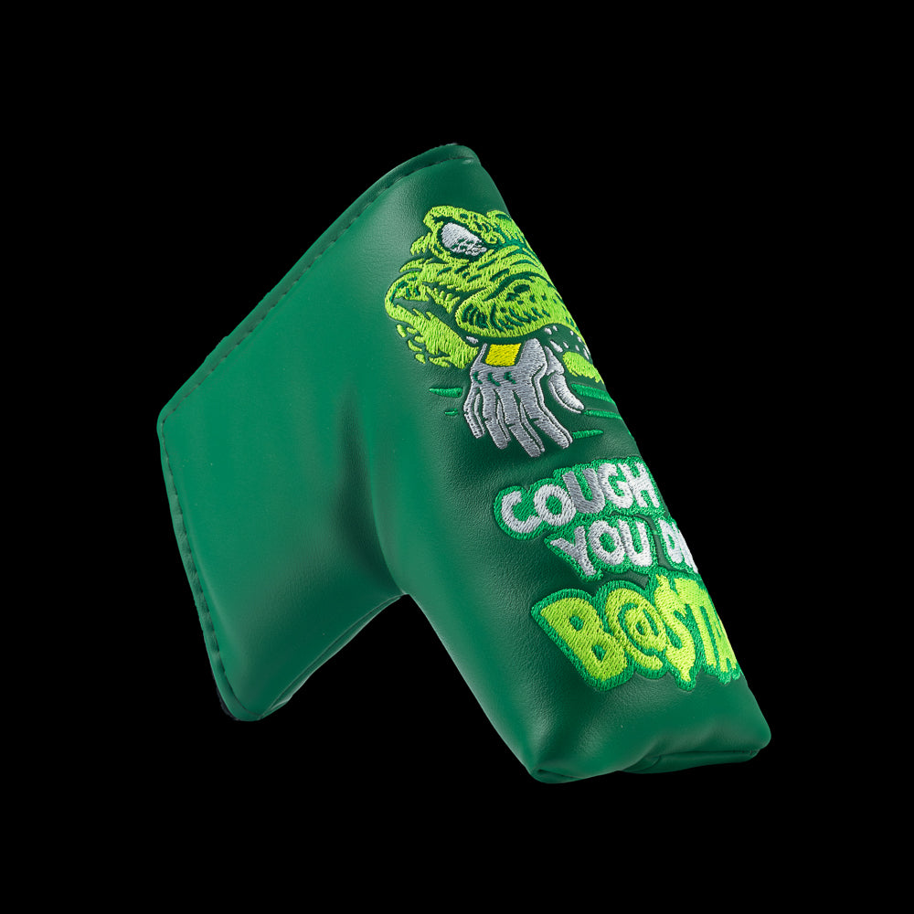 Rewind Golf x Happy Gilmore official Cough It Up green alligator themed blade putter golf headcover.