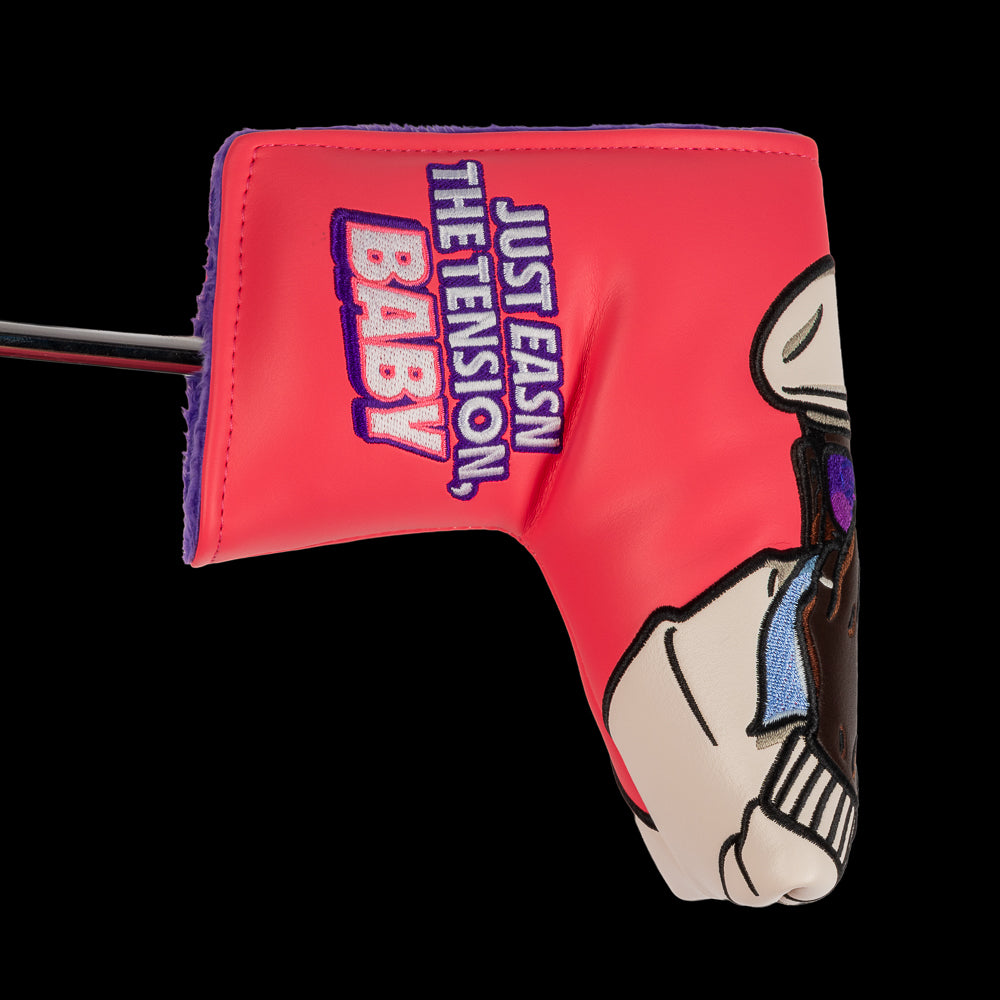 Chubbs Peterson officially licensed Happy Gilmore easn the tension, baby pink blade putter golf headcover.
