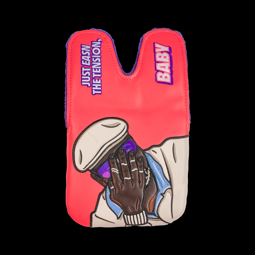 Happy Gilmore official Chubbs Peterson pink Easn The Tension, Baby themed XL center shaft mallet putter headcover.