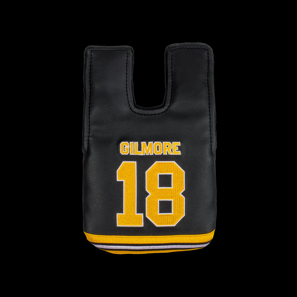 Happy Gilmore 18 Jersey Black and yellow officially licensed center shaft mallet putter headcover.