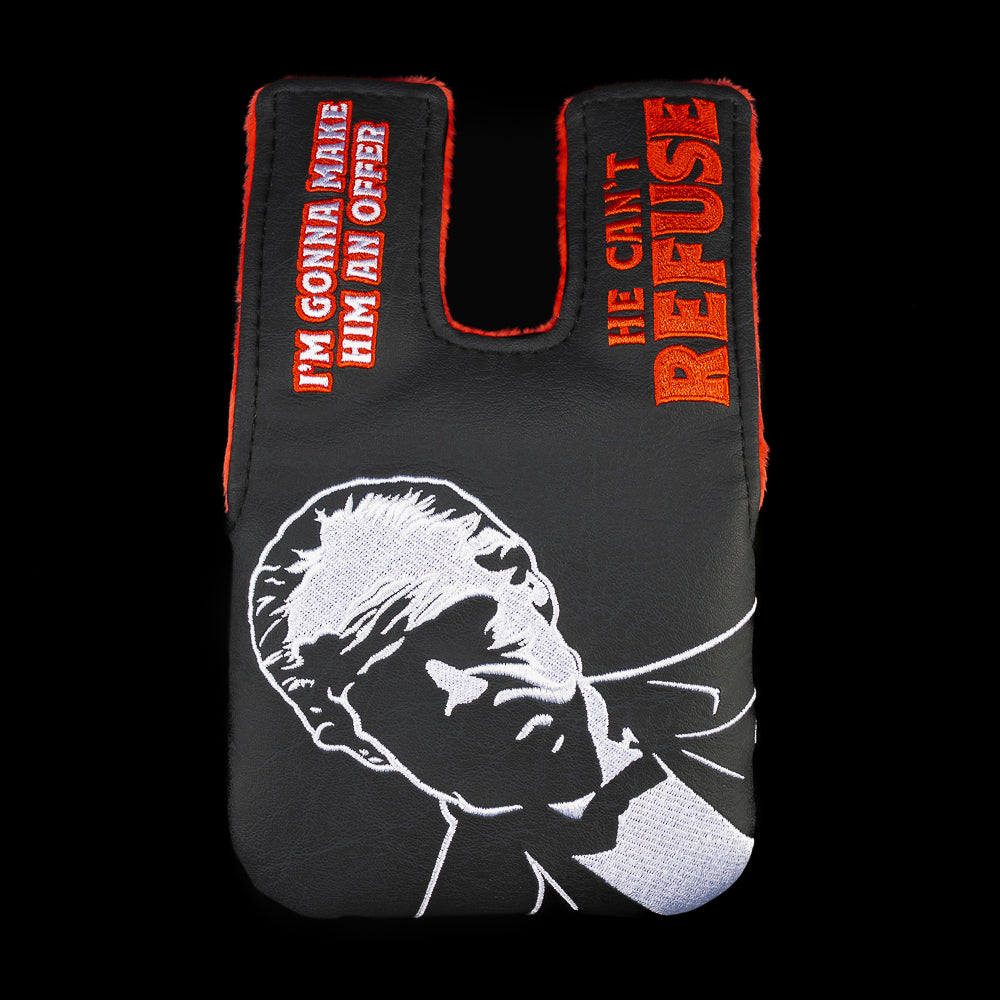 Rewind Golf x The Godfather official offer he can't refuse black and red center shaft mallet golf headcover.