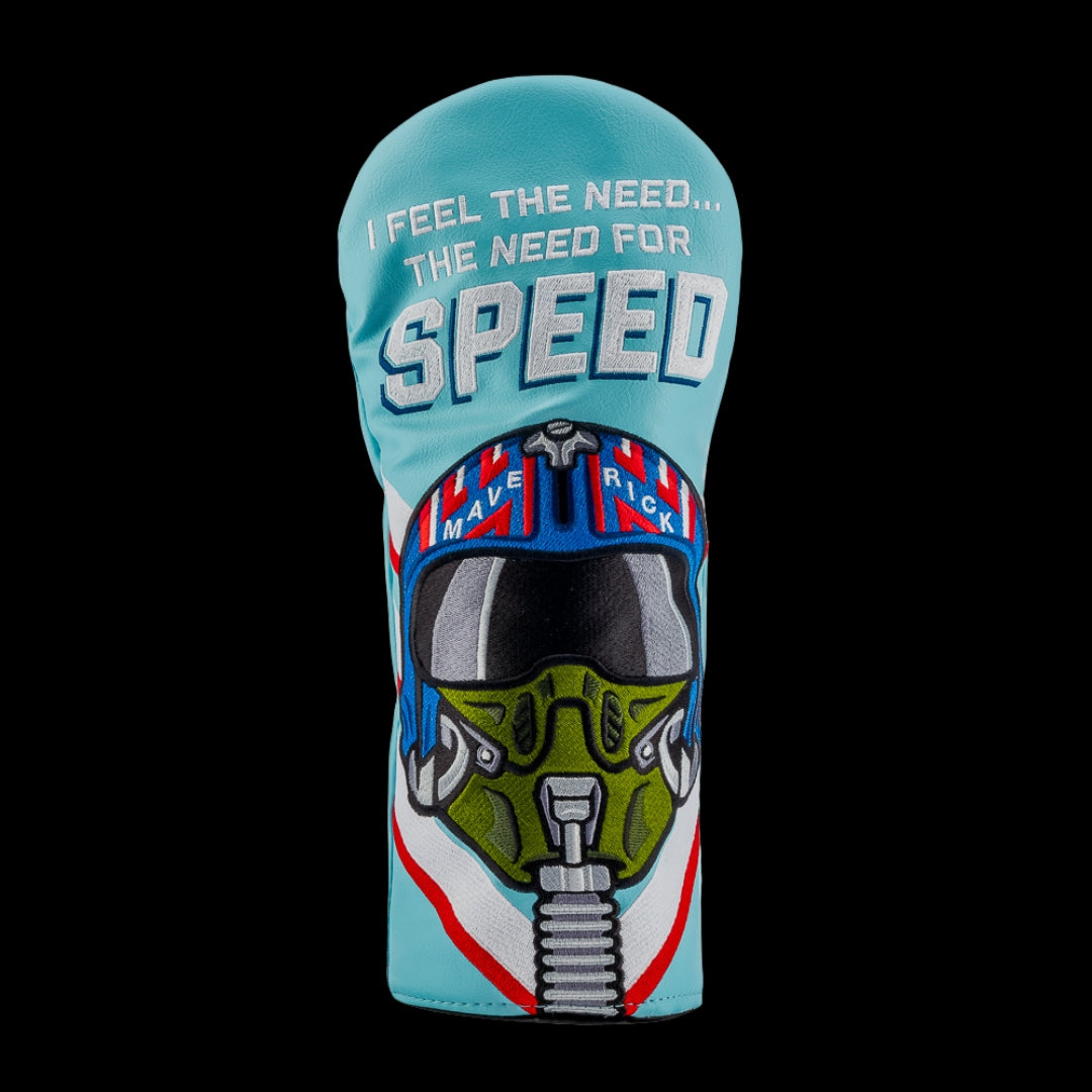 Rewind Golf x Top Gun officially licensed I feel the need for speed blue golf driver headcover.