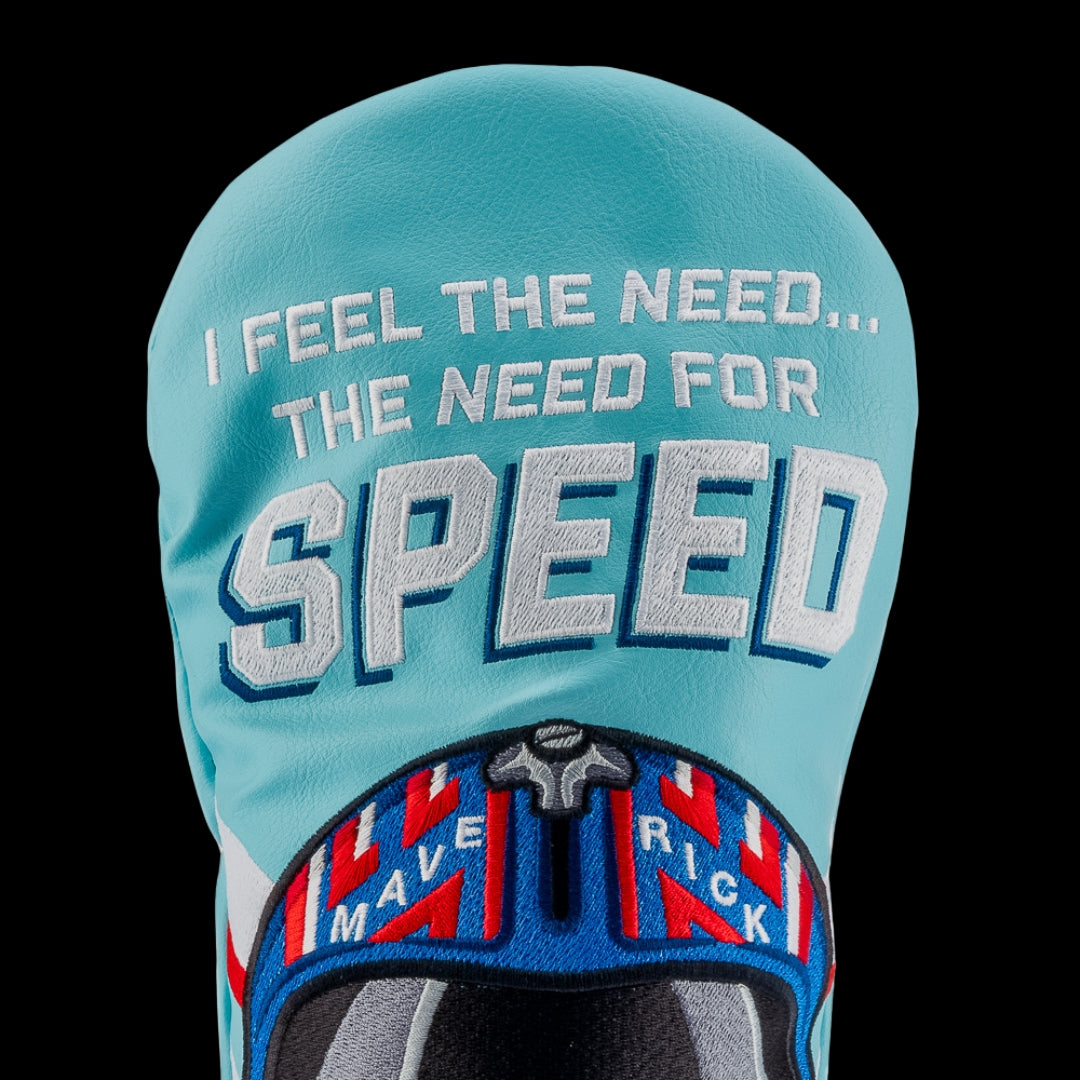 Rewind Golf x Top Gun officially licensed I feel the need for speed blue golf driver headcover.