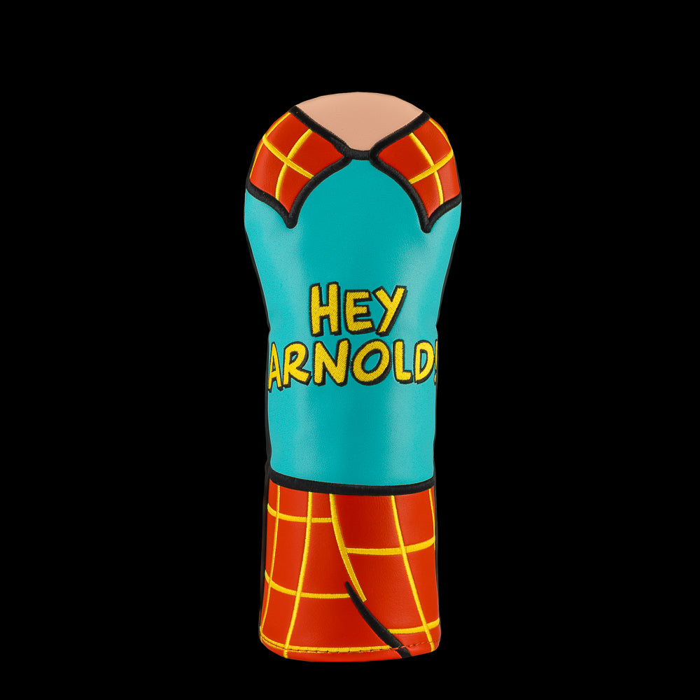 Green Hey Arnold fairway cover with plaid outfit design.