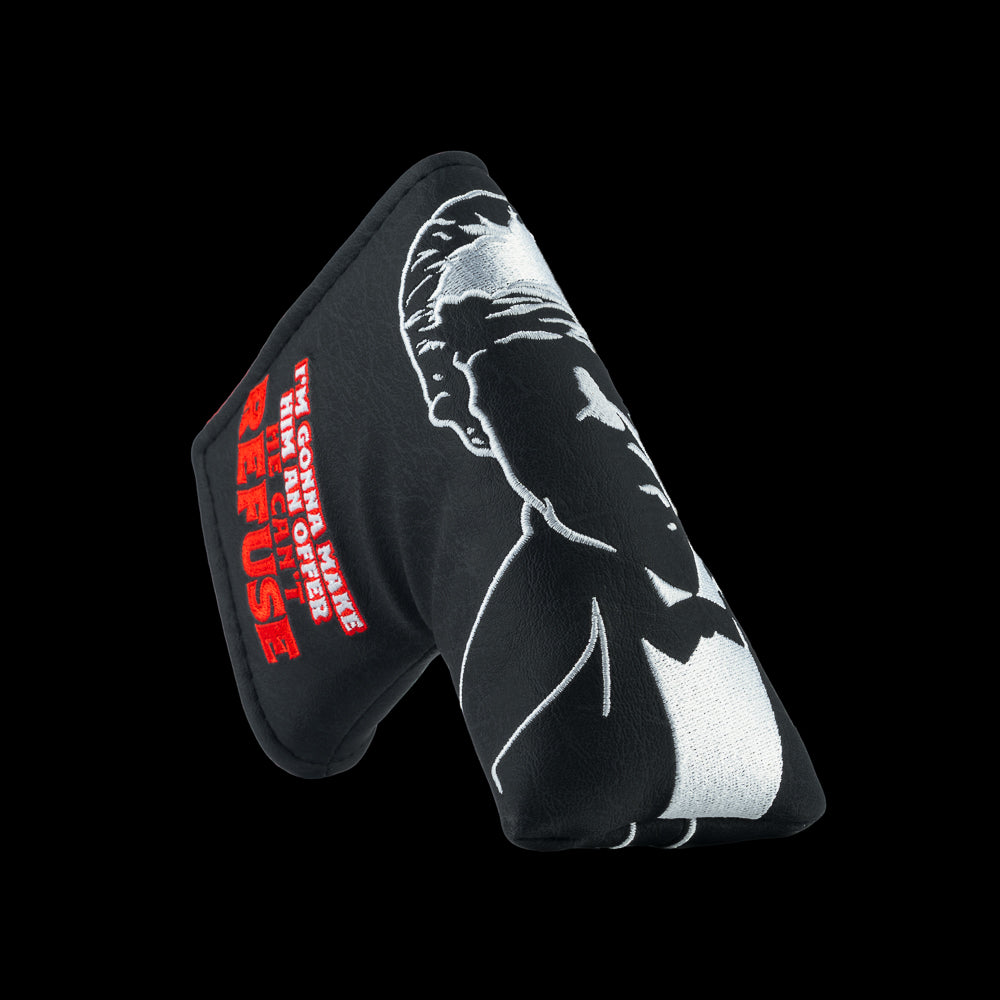 Rewind Golf x The Godfather official Offer He Can't Refuse black and red blade golf headcover.