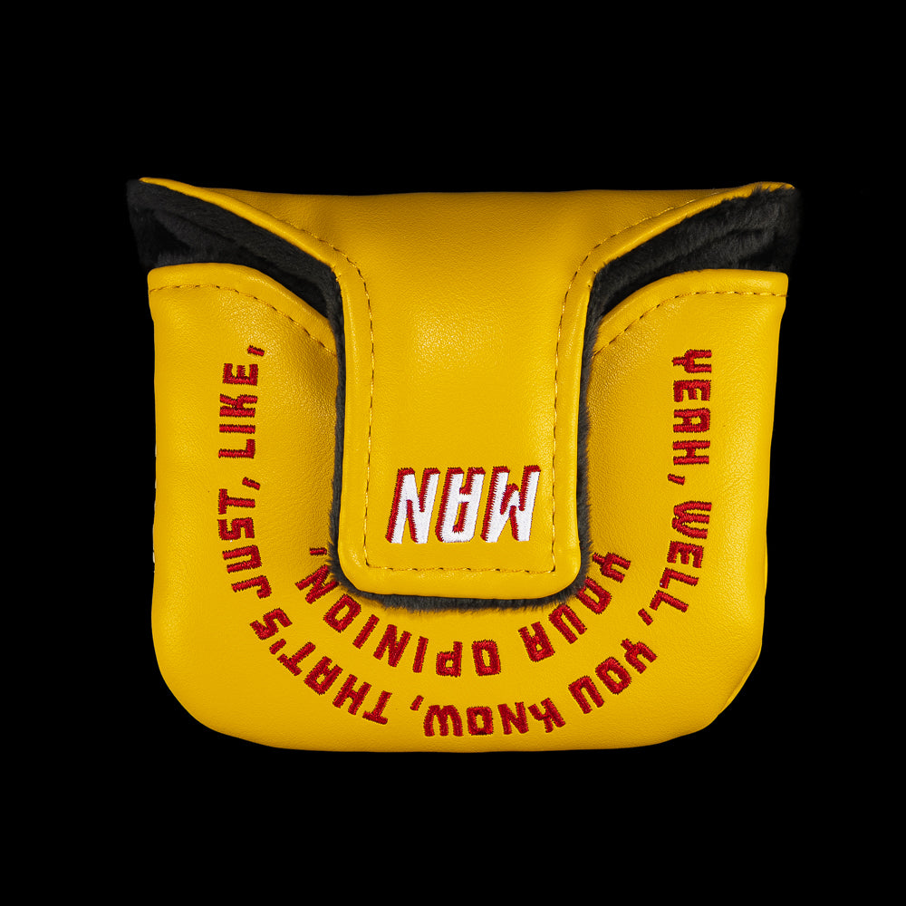 Rewind Golf x The Big Lebowski official yellow Your Opinion Man The Dude mallet golf headcover.