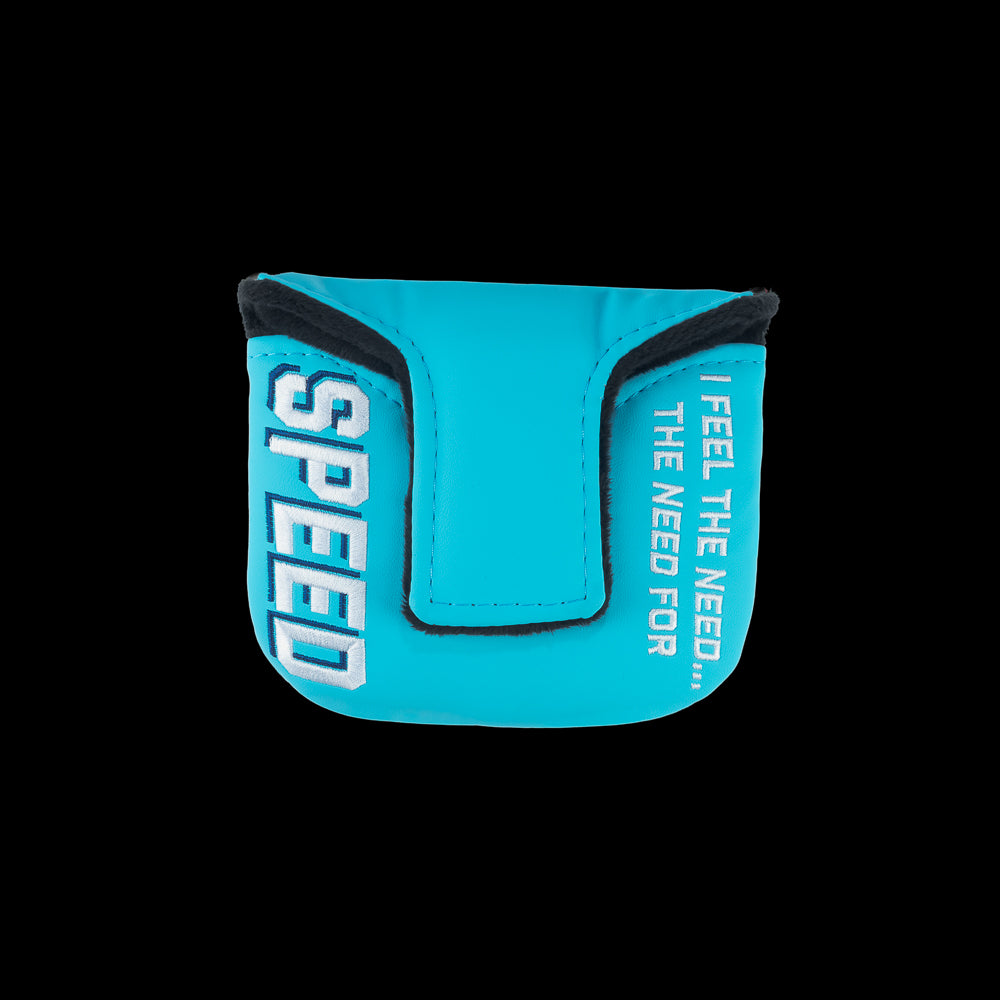 Rewind x Top Gun Need For Speed official mallet golf headcover with a Maverick helmet and red, white, and blue design.