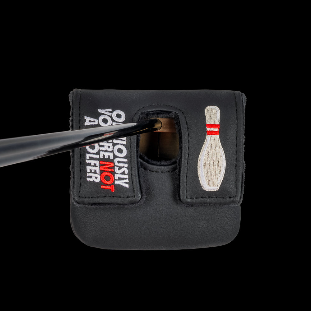 Big Lebowski official Not A Golfer black and embroidered the dude center shafted mallet golf headcover.