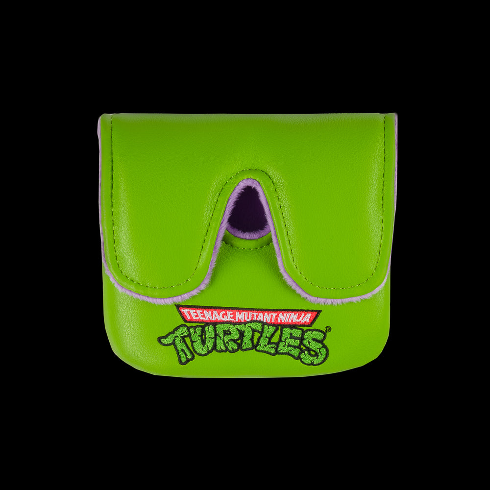 Green TMNT Donnie center shaft XL mallet cover with purple mask peeking design.