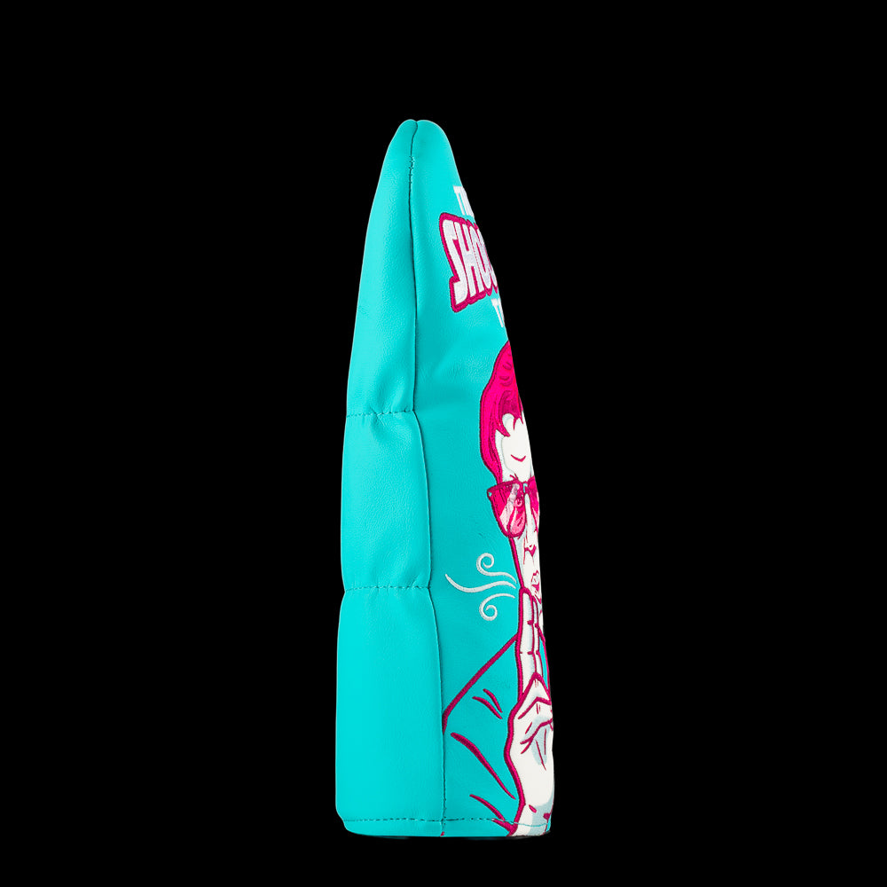 Happy Gilmore Shooter's Tour turquoise and neon pink officially licensed movie themed golf fairway wood headcover.