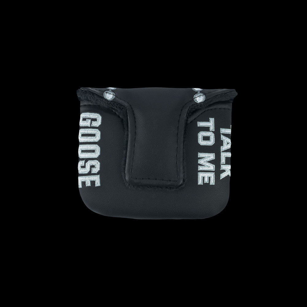 Rewind Golf x Top Gun official Talk To Me Goose Dogtags black and silver mallet putter golf headcover.