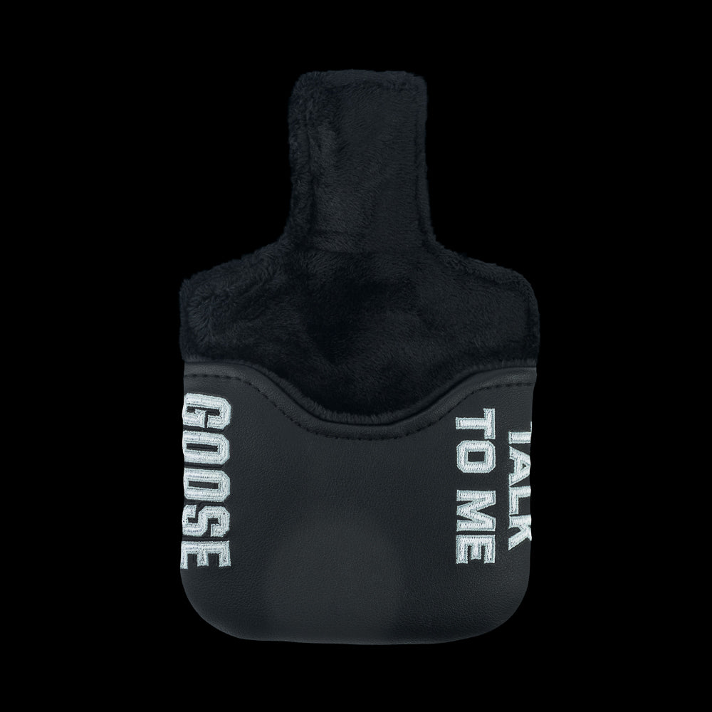 Rewind Golf x Top Gun official Talk To Me Goose Dogtags black and silver mallet putter golf headcover.