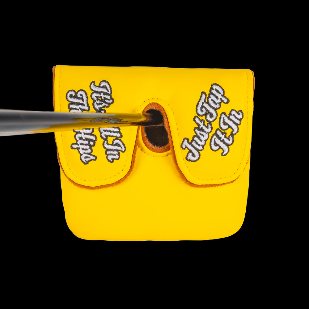 Happy Gilmore official Tap Tap Taparoo yellow center shaft xl mallet putter golf headcover.