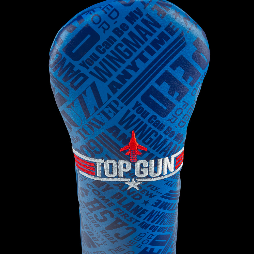 Rewind Golf x Top Gun official blue and red movie quotes hybrid golf headcover.