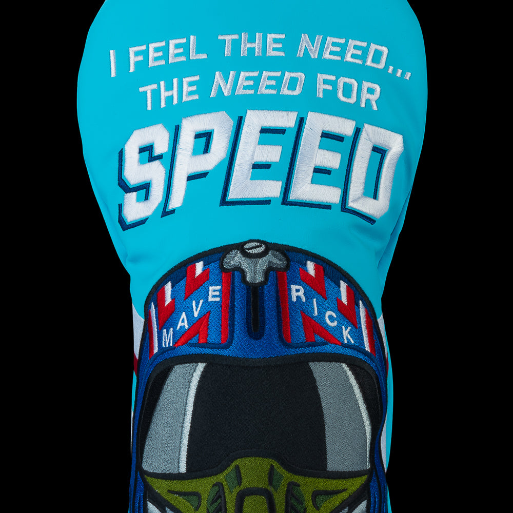 Rewind Golf x Top Gun officially licensed I feel the need for speed blue golf driver headcover.