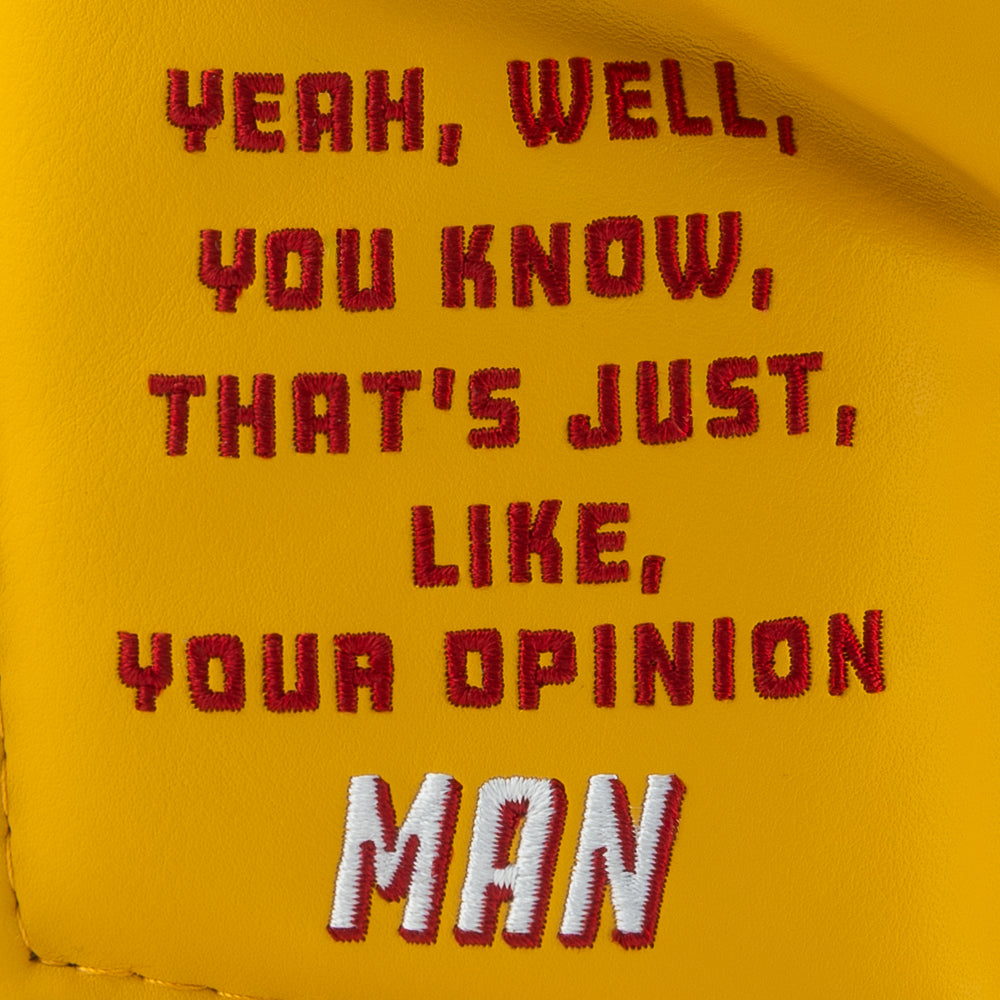 Rewind Golf x The Big Lebowski officially licensed Your Opinion Man yellow blade golf headcover featuring the dude.