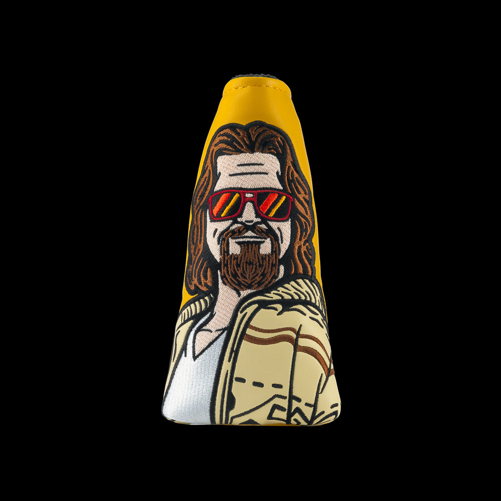 Rewind Golf x The Big Lebowski officially licensed Your Opinion Man yellow blade golf headcover featuring the dude.