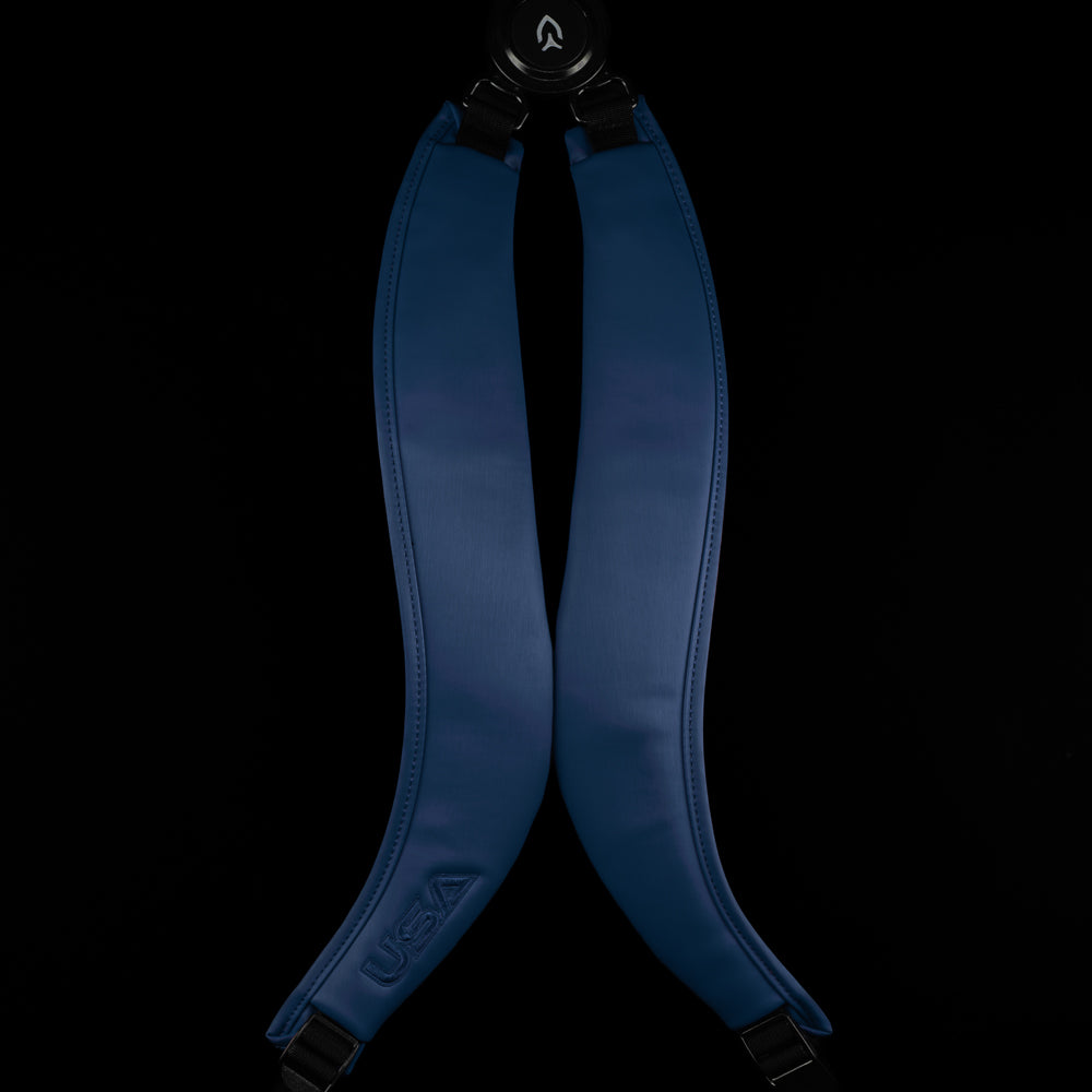 Vessel x SWAG Golf 2025 blue Ryder Cup monochromatic golf stand bag with USA themed embroidery.