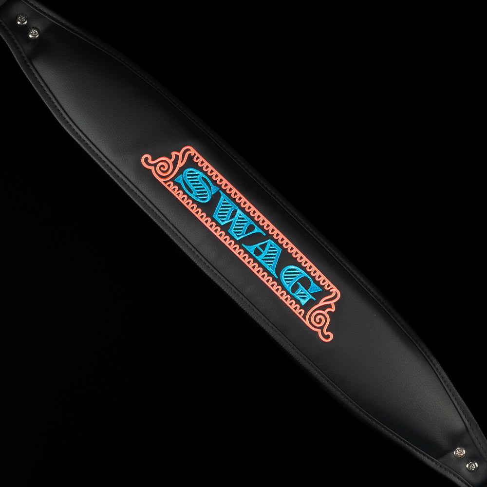 SWAG Golf USA 2025 Lincoln dollar bill themed Vessel black stand bag with currency themed embroidery.