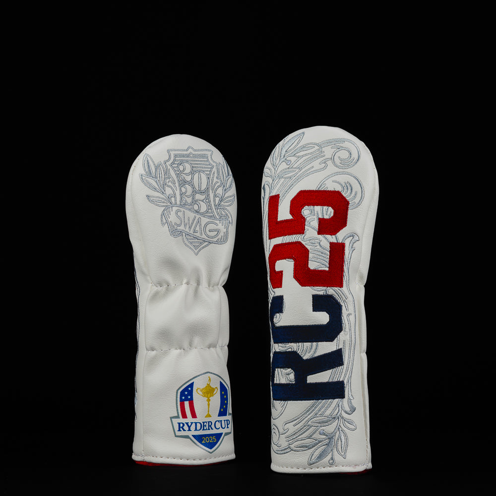 Ryder Cup 2025 official hybrid golf headcover with RC25 embroidery.