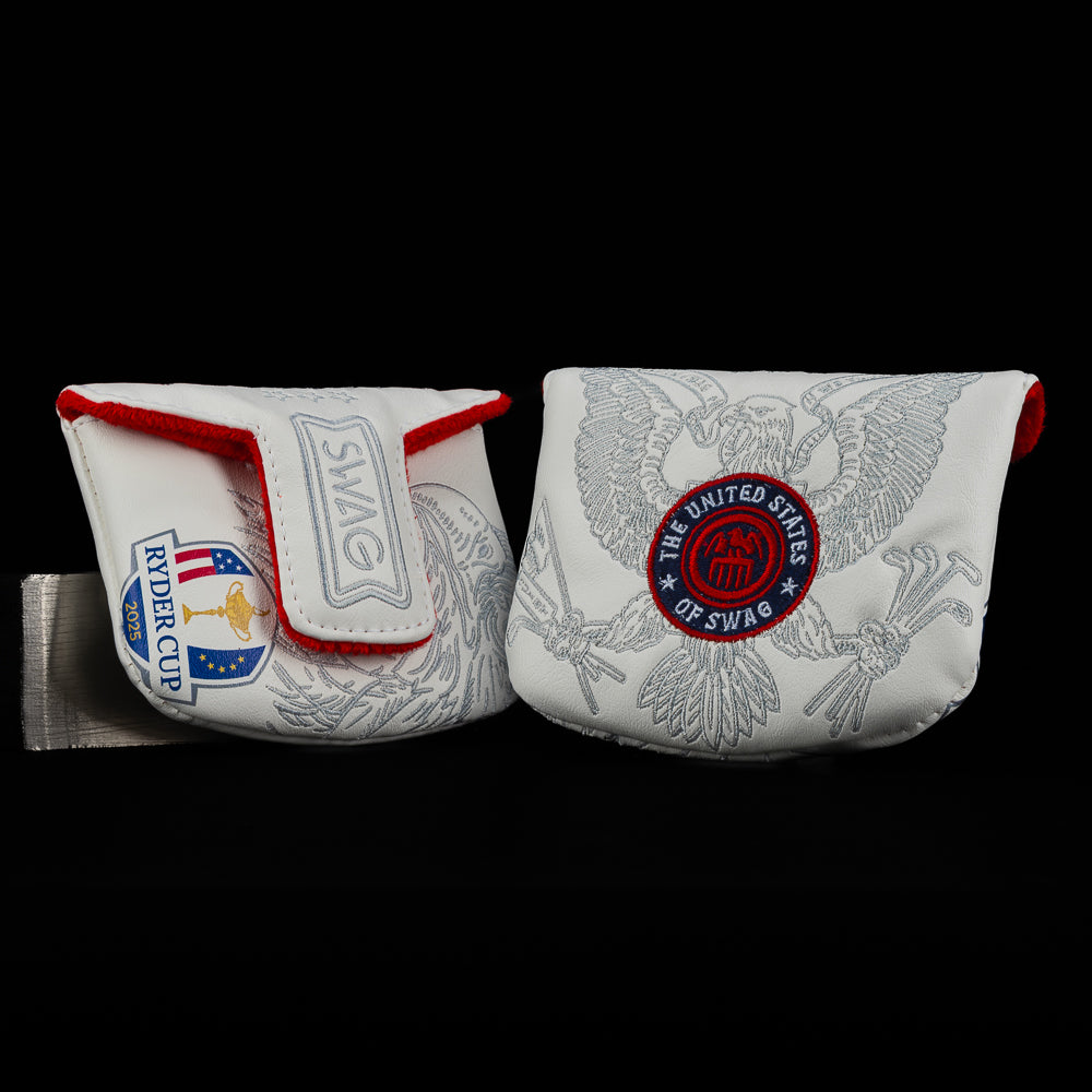 Ryder Cup 2025 official white mallet golf headcover.