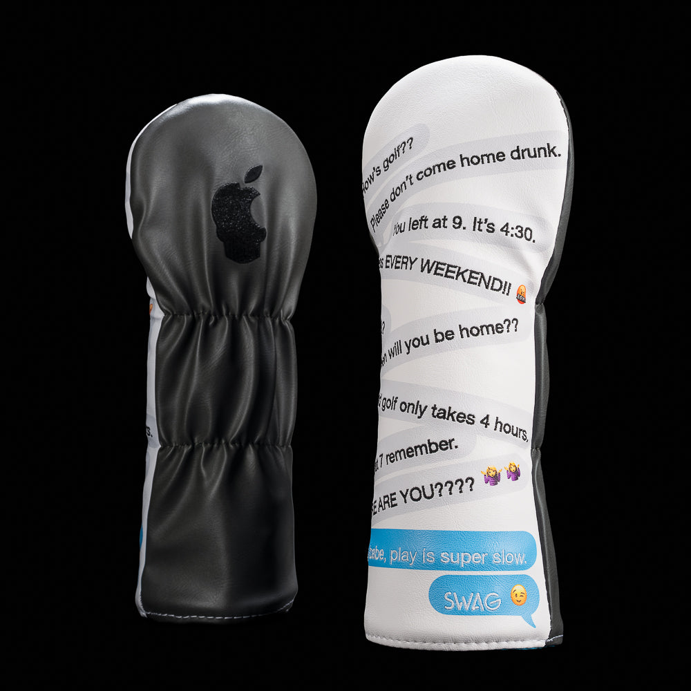 SWAG Golf Left on Read unanswered text message themed fairway wood golf headcover.