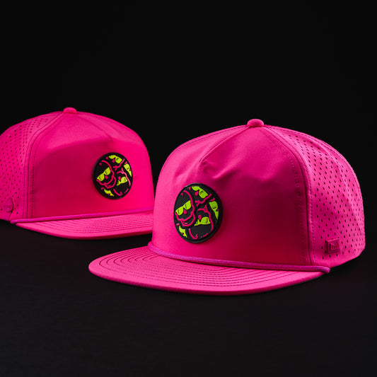 Swag x Melin Coronado hydro Skulls pink snapback rope performance hat.