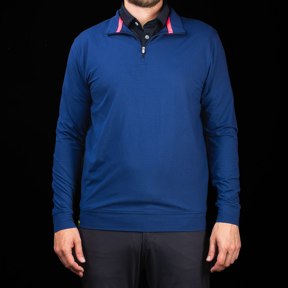 SWAG Golf Navy Club Quarter-Zip men's performance golf pullover.