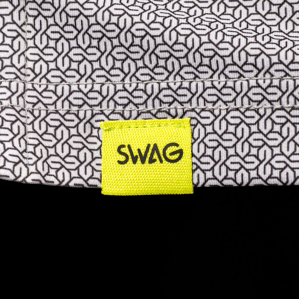 SWAG Golf grey Cool S repeating micro print men's classic short sleeve golf polo shirt.
