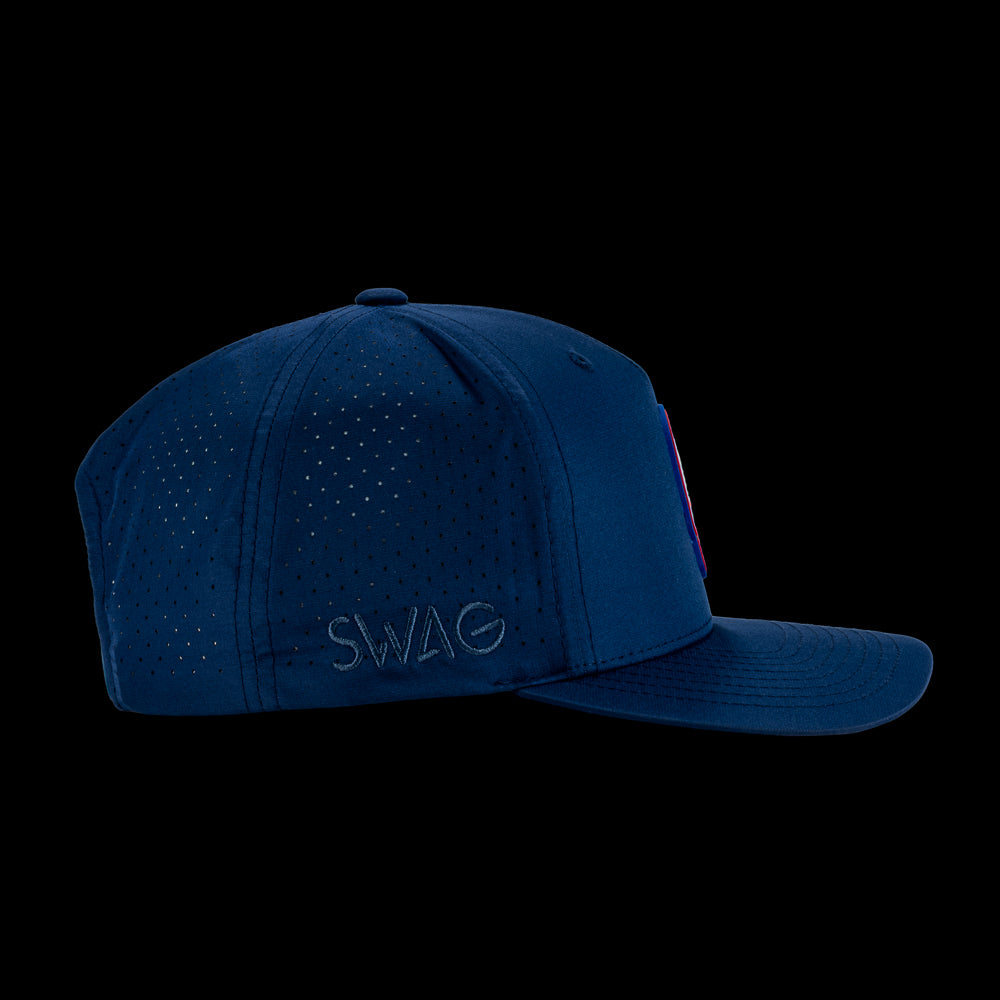 Patriotic Skull Navy Snapback Hat