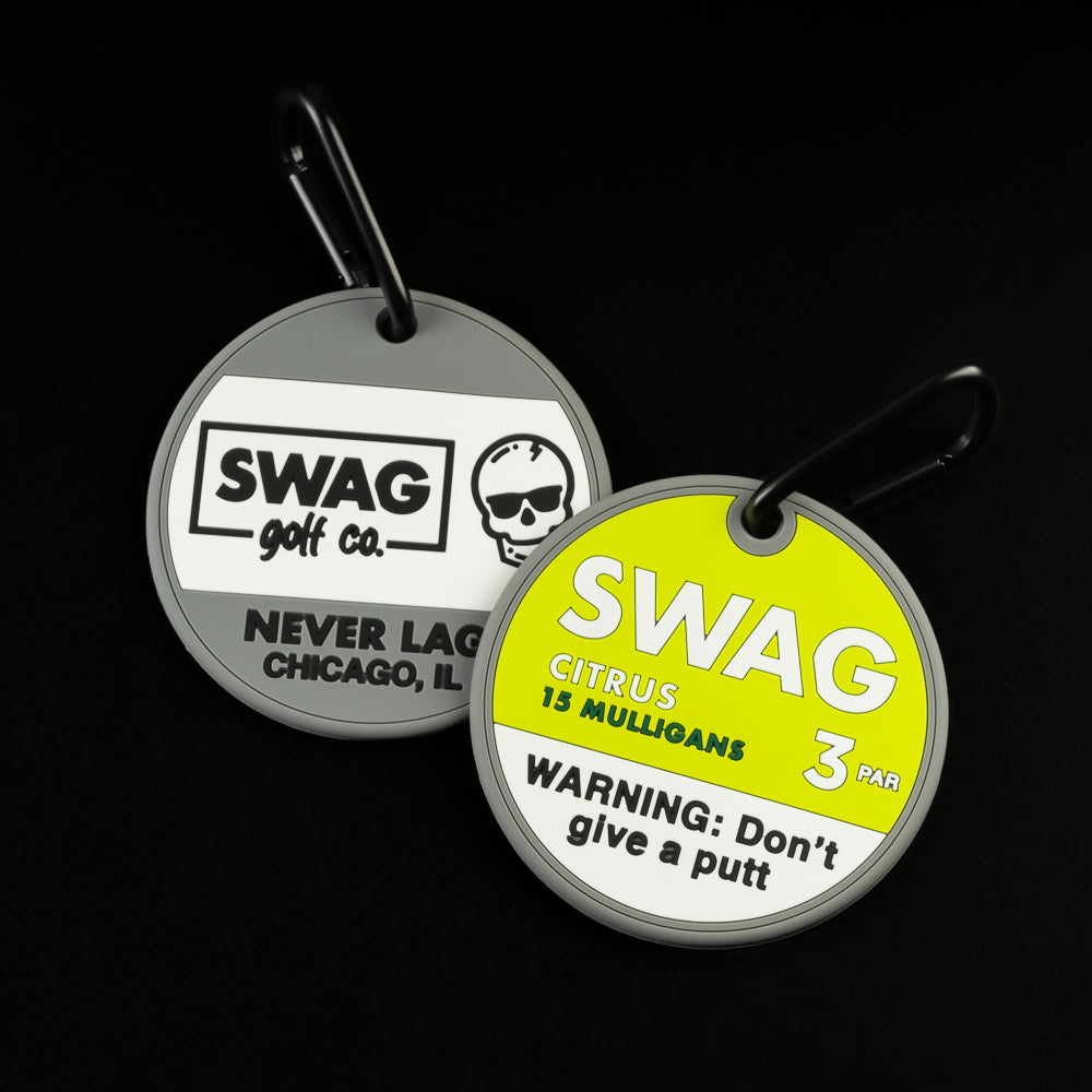 Citrus lip pillow putting disc golf accessory that clips on to your golf bag.