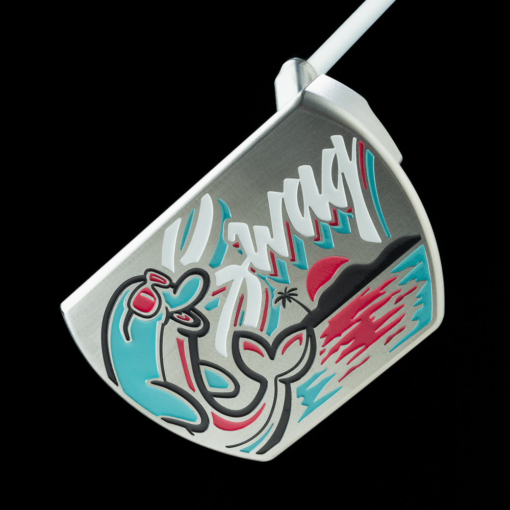SWAG Golf Flipper Vice Beach stainless steel limited edition mid-mallet golf putter.